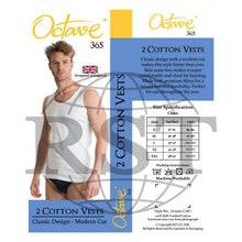Load image into Gallery viewer, C001: Pack Of 2 Octave 365 Mens 100 Soft Combed Cotton Vests Interlock Classic Design Modern Cut Either In Black Or White