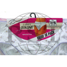Load image into Gallery viewer, B2: Pack Of 10 Passionelle Womens Designer Assorted Print White Bikini Briefs