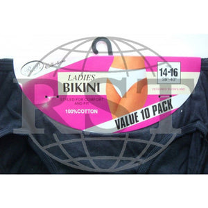 B8: Pack Of 10 Passionelle Womens Designer Black Colour Bikini Briefs