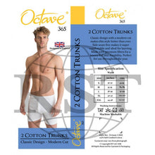Load image into Gallery viewer, C004: Pack Of 2 Octave 365 Mens 100 Soft Combed Cotton Trunks Interlock Classic Design Modern Cut