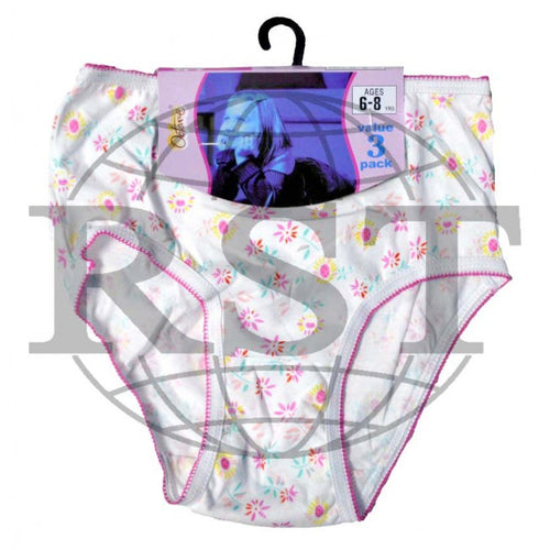 GL178: Pack Of 3 Octave Girls Printed Briefs