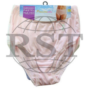 M506: Pack Of 3 Passionelle Womens Soft Mama Briefs With Embroidery