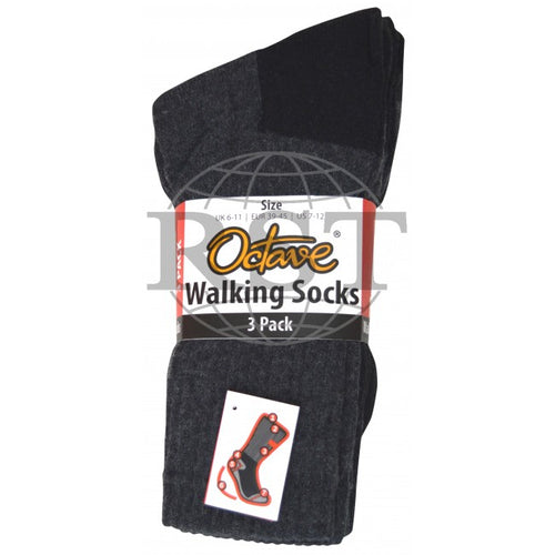 S009: 3 Pack: Mens Trekking Cushioned Walking Socks