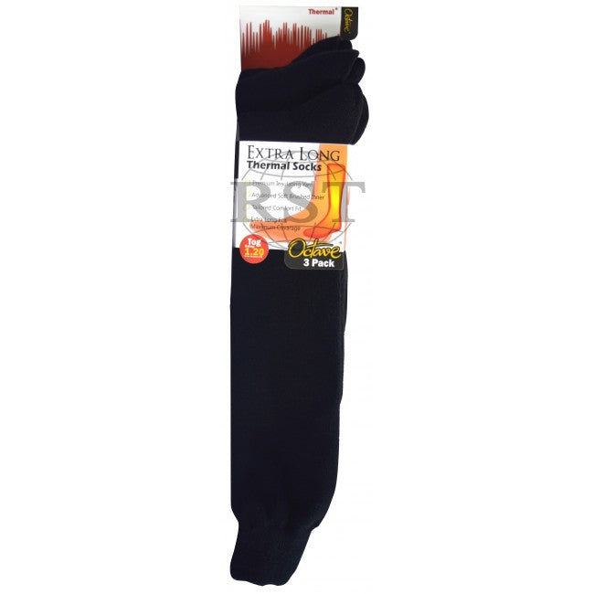 S002: 3 Pack: Mens Extra Long Thermal Socks 1.2 Tog